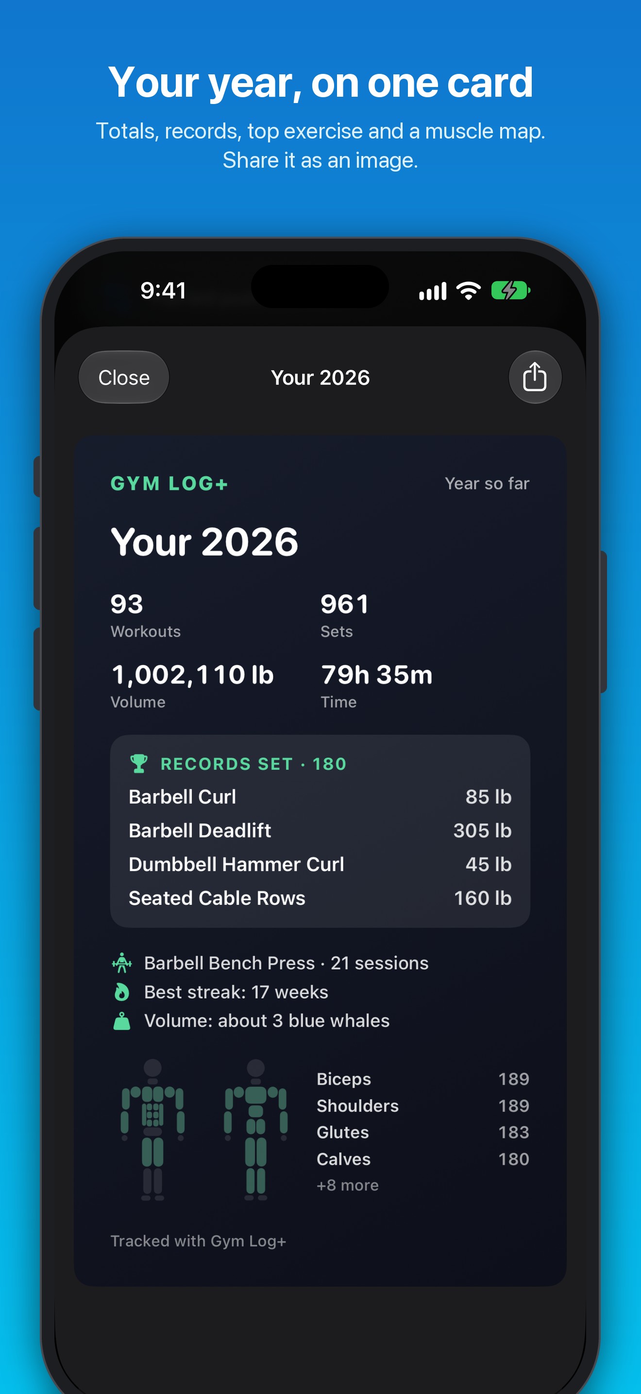 The year recap card